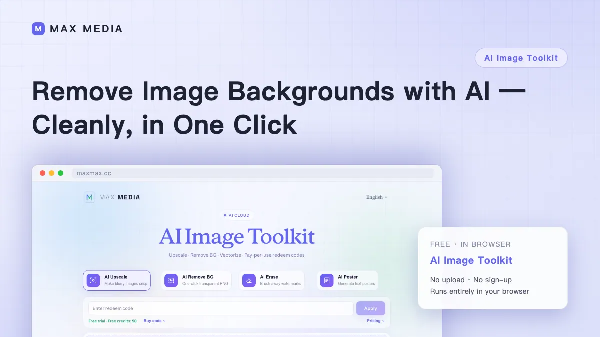 Remove Image Backgrounds with AI — Cleanly, in One Click