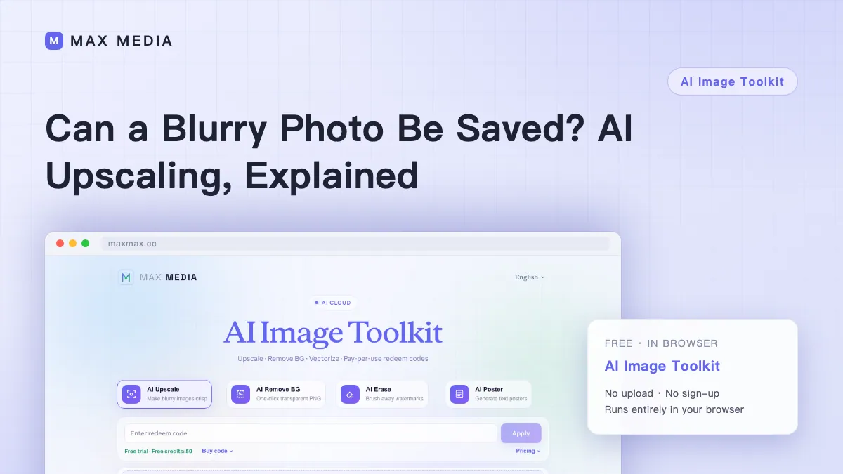 Can a Blurry Photo Be Saved? AI Upscaling, Explained