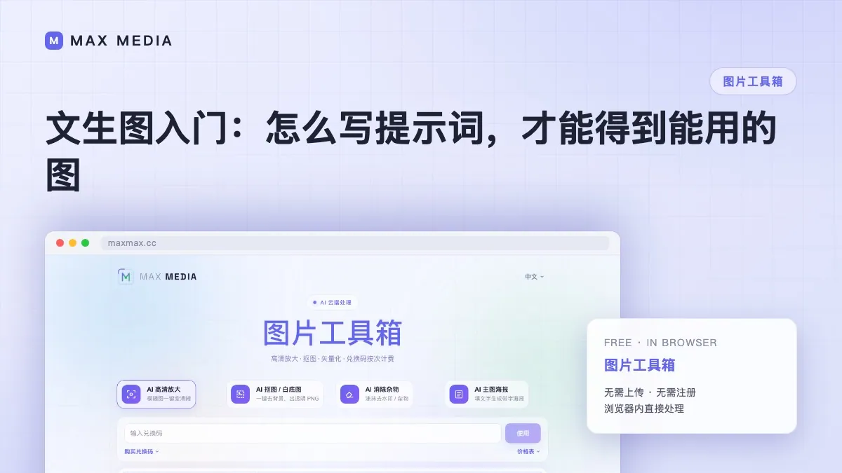 文生图入门:怎么写提示词,才能得到能用的图